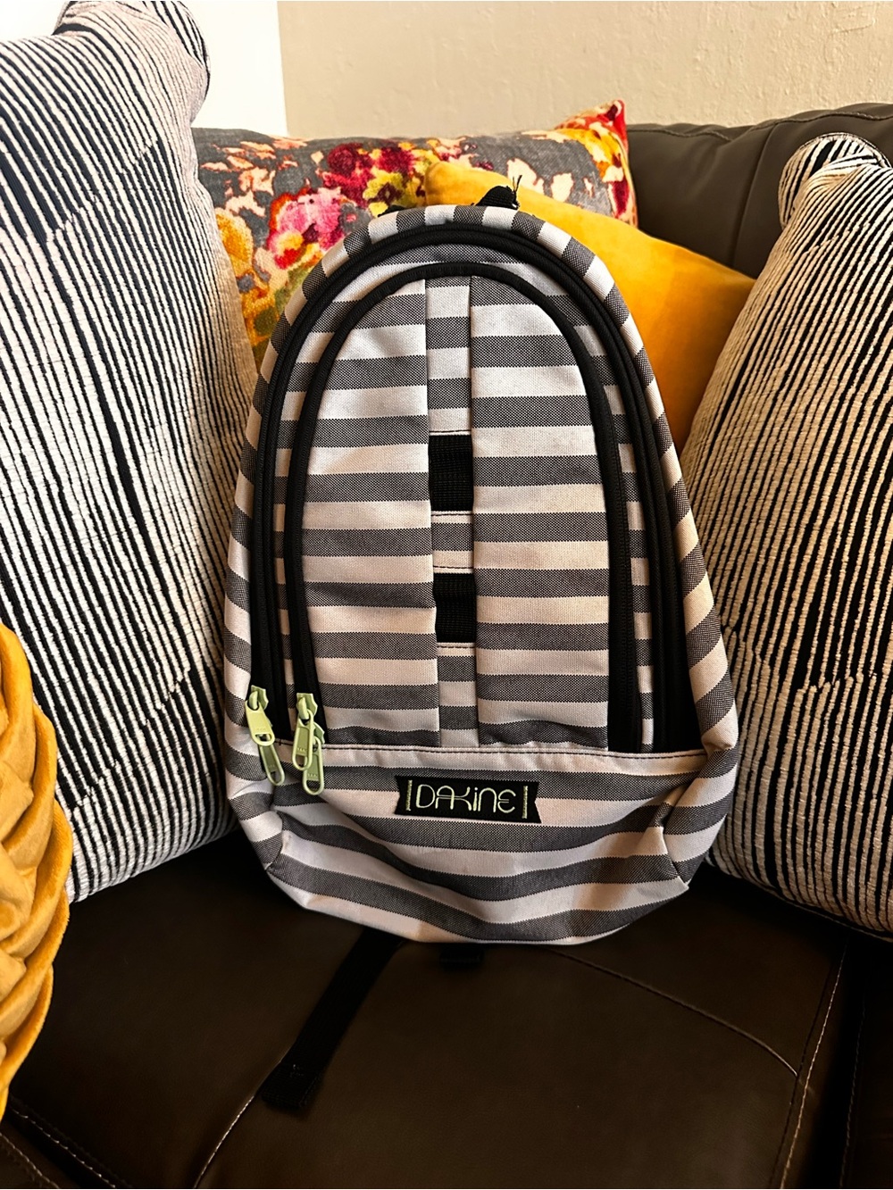 Dakine Gray and White Striped Daypack